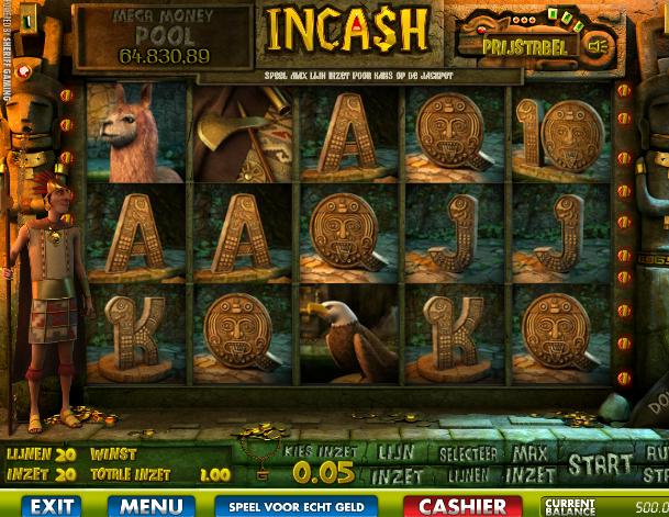 Slotmachine Incash Gratis speelbaar op Amsterdams Casino met 5 euro gratis speeltegoed